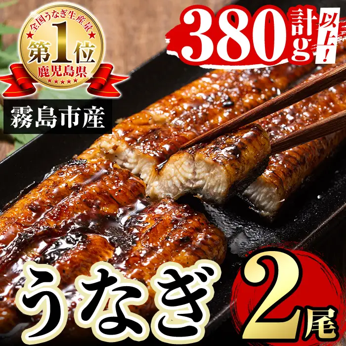 A5-034-RT 数量限定！特別サイズ！霧島産うなぎ蒲焼き計380g以上(190g超×2尾)【田代水産】霧島市 国産 鹿児島県産 うなぎ 鰻 ウナギ 高級 蒲焼き 蒲焼 かばやき タレ
