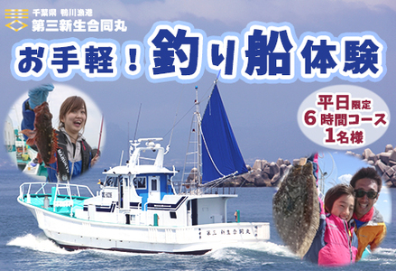 【第三新生合同丸】お手軽！釣り船体験コース(平日限定6時間1名様) [0040-0009]