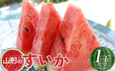 《先行予約 2026年度発送》山形県産すいか1玉（2L～3Lサイズ） スイカ すいか 西瓜 デザート フルーツ 果物 くだもの 果実 食品 山形県 FSY-0721