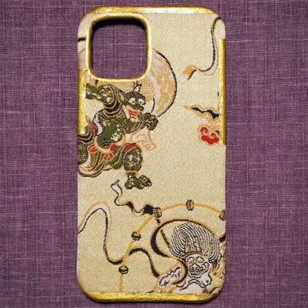 【西陣活性化を応援！】西陣織スマートフォンケース（風神雷神）