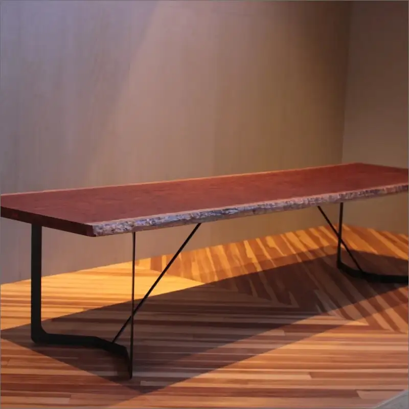 玉杢ブビンガ一枚板テーブル（3400×910×50mm）