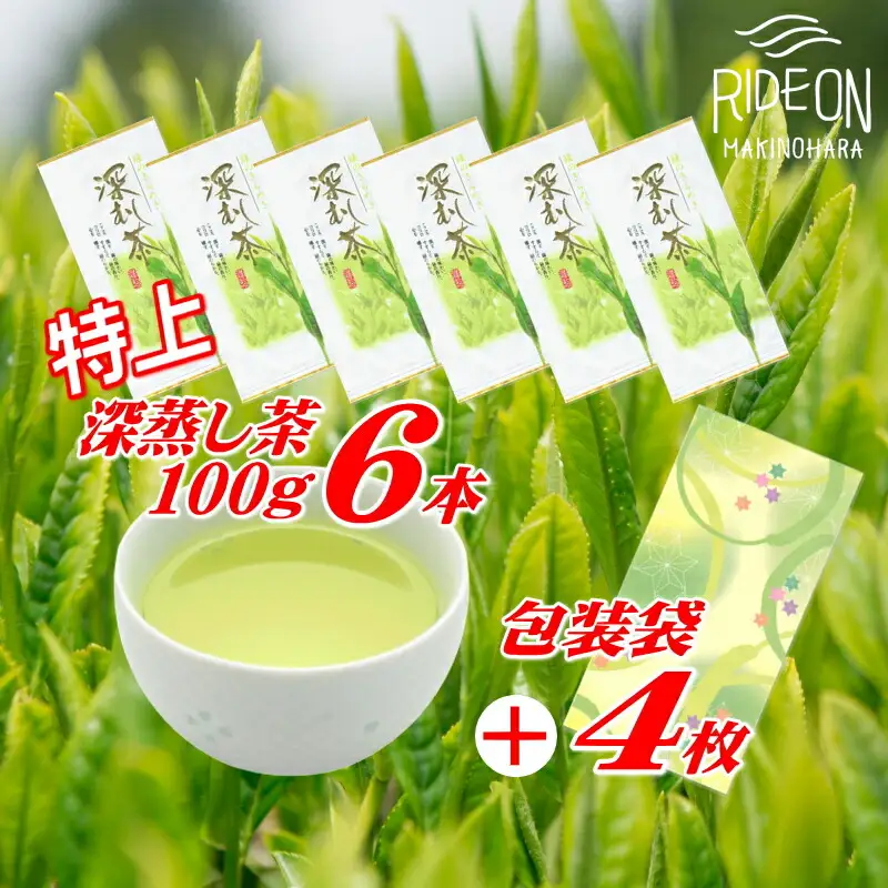 038-9　摘みたて！特上深蒸し茶100ｇ×6本　包装袋セット