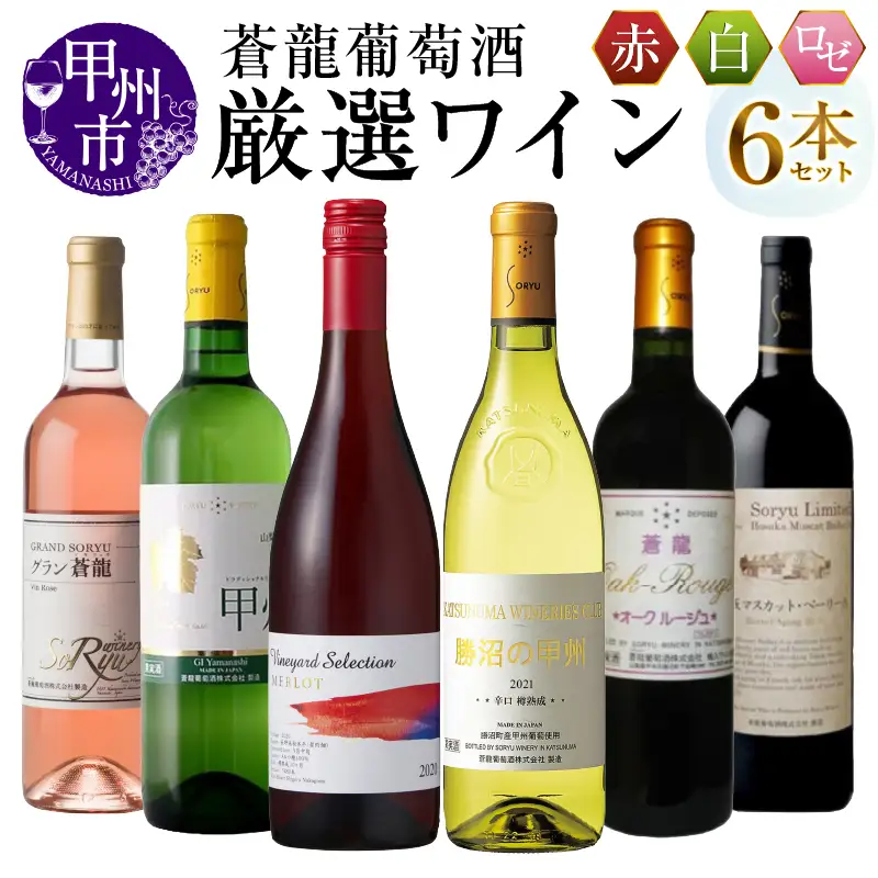 ワイン 老舗ワイナリー蒼龍葡萄酒が贈る厳選ワイン6本セット（MG）D9-650