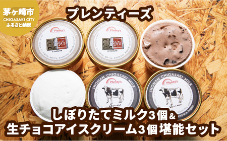 プレンティーズ しぼりたてミルク＆生チョコアイスクリーム堪能セット 各3個 計6個 アイスクリーム ミルクアイス アイス チョコアイス チョコレートアイス 生チョコ ローカルアイス お取り寄せ 送料無料 神奈川県 茅ヶ崎市  のし無