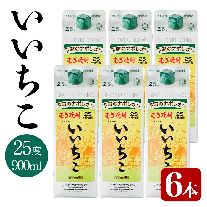 いいちこ 25度 パック(計5.4L・900ml×6本)酒 お酒 むぎ焼酎 900ml 麦焼酎 常温 いいちこ 三和酒類 紙パック【106104200】【酒のひろた】