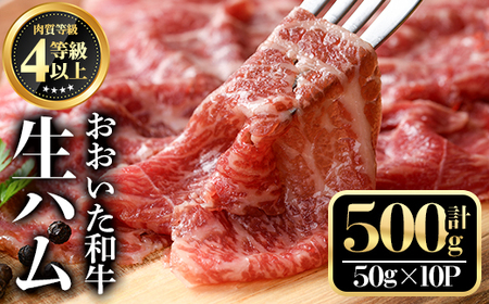 おおいた和牛生ハム(計500g・50g×10個)牛肉 お肉 小分け おつまみ【112102100】【ミートクレスト】