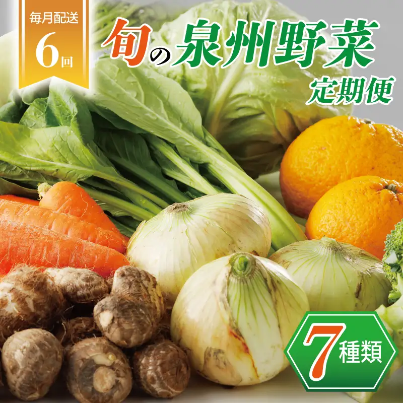 泉州野菜 定期便 7種類×全6回【毎月配送コース】