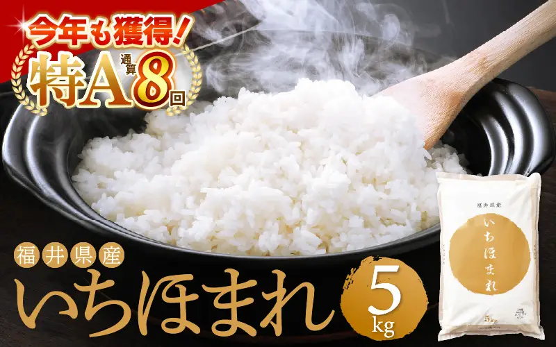 【令和7年産】いちほまれ 精米 5kg 特A 福井県 ブランド米 白米 [e27-a040]