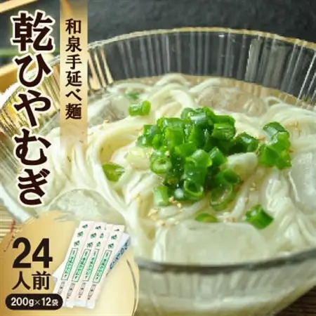 和泉手延べ麺　乾ひやむぎ24人前　たつみ麺店(SDLH12)【1298188】