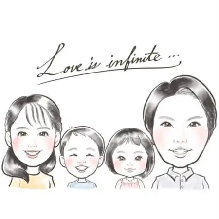 ファミリー似顔絵ー4人ー【1341417】