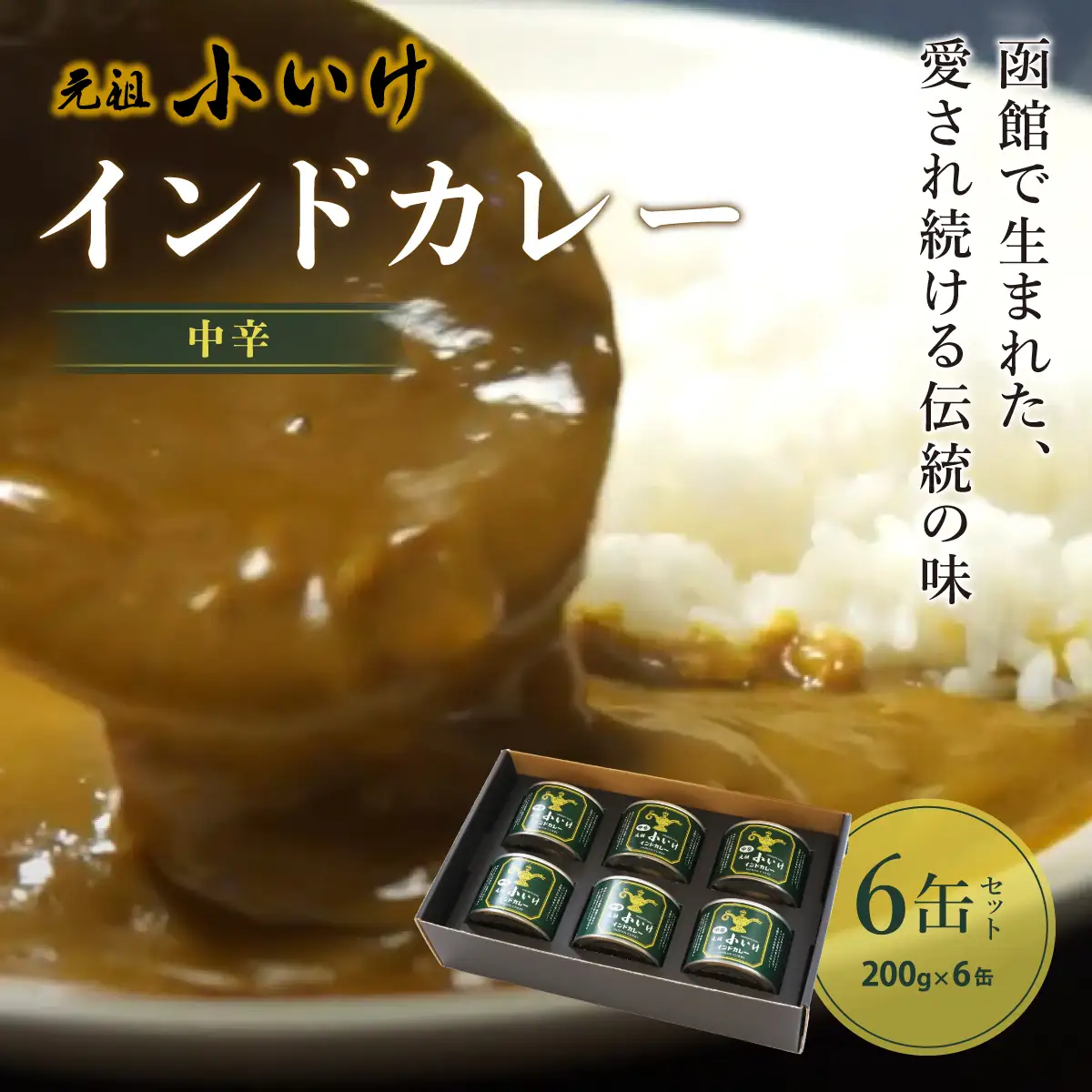 元祖小いけインドカレー 中辛6缶セット NAAN008