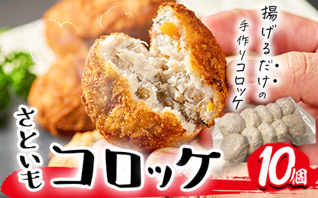 手作り！さといもコロッケ(10個) コロッケ さといも 里芋 さと芋 卵不使用 肉不使用 手作り 揚げるだけ 惣菜 おかず お弁当 大分県 佐伯市【GN004】【Ichihashi企画】