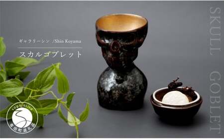 有田焼 スカルゴブレット IEYASU 酒器 SHIN KOYAMA【ギャラリーシン】ガイコツ グラス 陶悦窯 20万円 A200-56