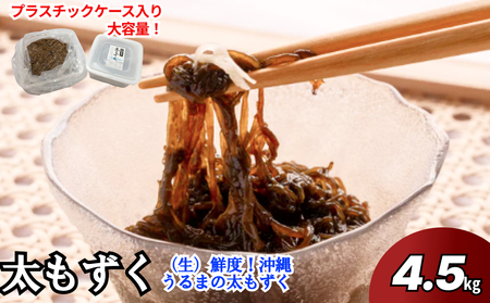 【ふるさと納税】生産量日本一！うるま市勝連産の生もずく（お徳用）4.5kg　生もずく　沖縄　手軽　贈り物　冷凍　天ぷら　沖縄そば　ミネラル　海　沖縄　うるま市　勝連　海藻