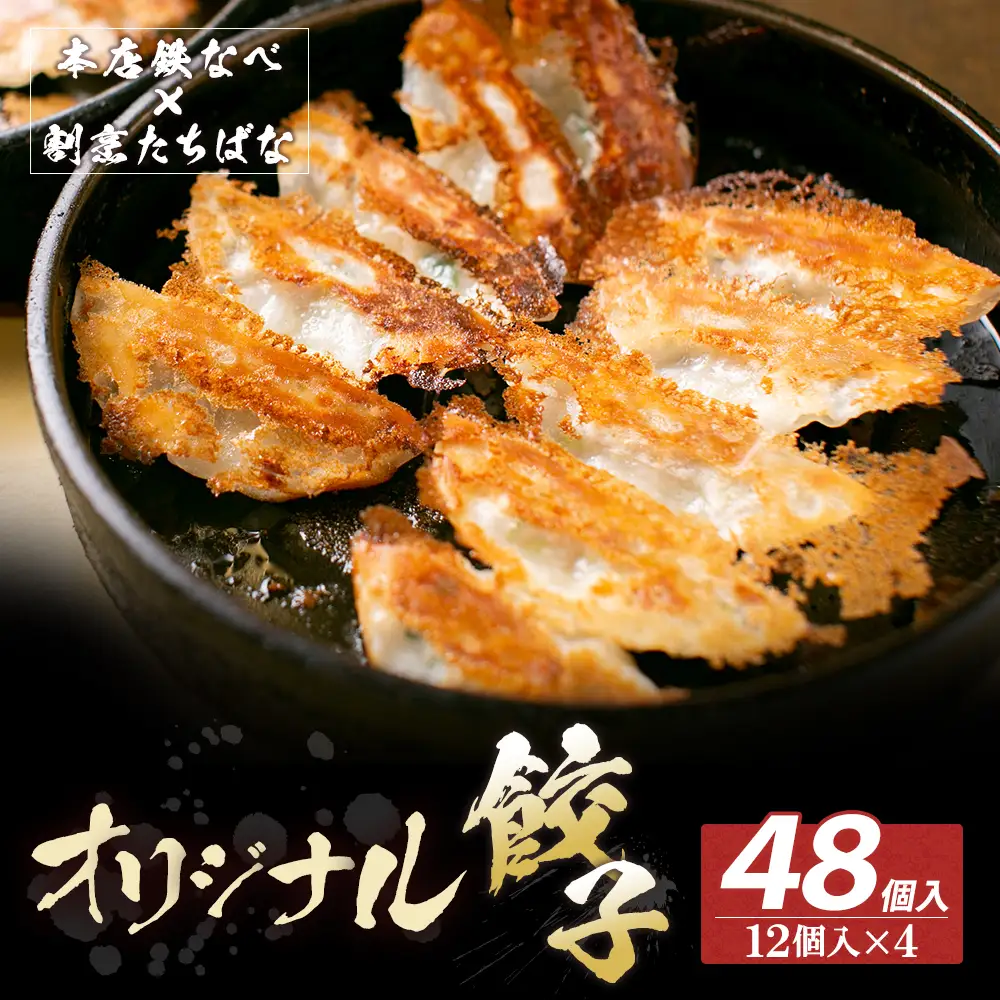 Z02-12 寄附額改定↓↓ 本店鉄なべ×割烹たちばな オリジナル餃子48個  餃子