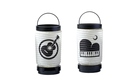 江戸手描提灯 スマホスピーカー OTO CHOCHIN（丸に稲妻ギター＆山ピアノに月）【009-003-3】