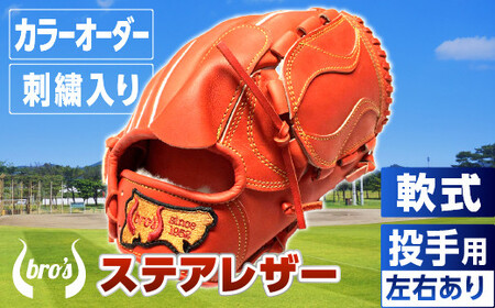 軟式投手用グローブ(カラーオーダー・刺繍入り)【吉川清商店　bro's】