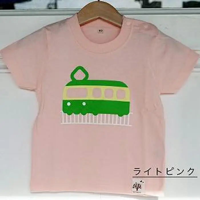 【ライトピンク・120】江ノ電キッズTシャツ