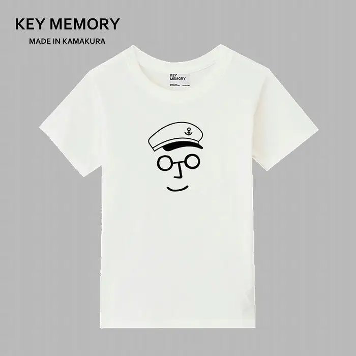 《3》【KEYMEMORY鎌倉】セーラー帽イラストTシャツ WHITE