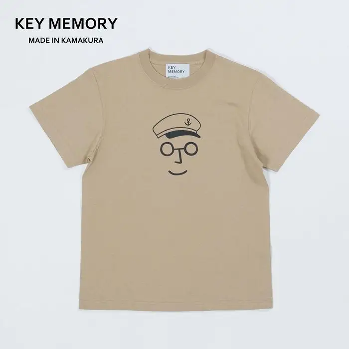 《1》【KEYMEMORY鎌倉】セーラー帽イラストTシャツ BEIGE