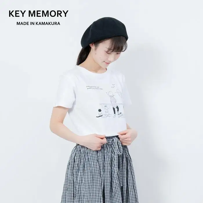 《0》【KEYMEMORY鎌倉】Sea heartイラストTシャツ WHITE