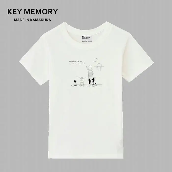 《1》【KEYMEMORY鎌倉】Sea heartイラストTシャツ WHITE