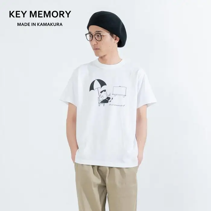 《2》【KEYMEMORY鎌倉】GrenouilleイラストTシャツ WHITE