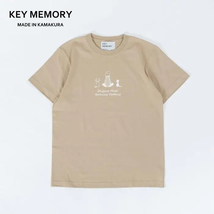 《1》【KEYMEMORY鎌倉】TIMEイラストTシャツBEIGE