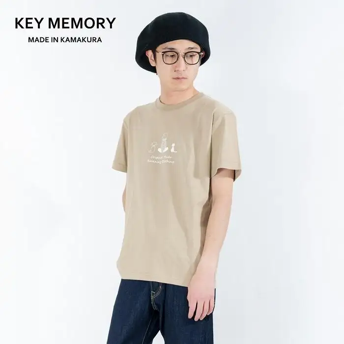 《2》【KEYMEMORY鎌倉】TIMEイラストTシャツBEIGE