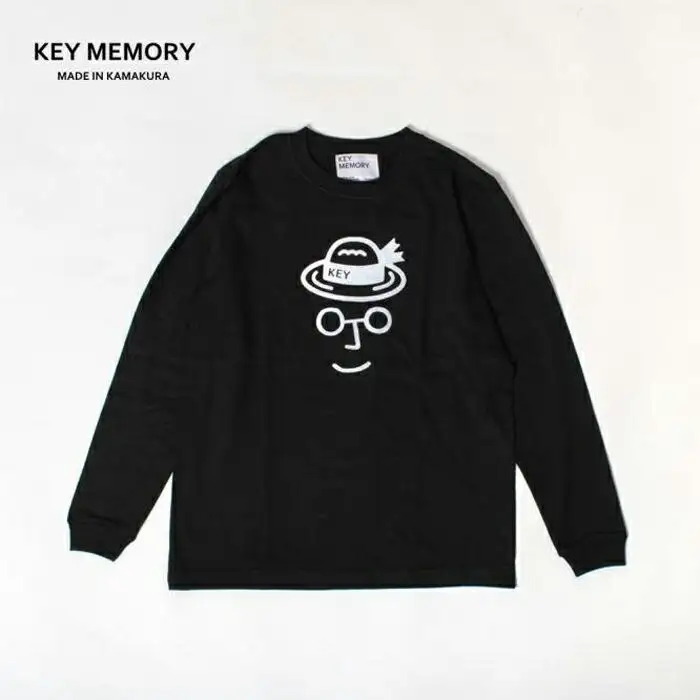 《2》メンズL　麦わらロングTシャツ　BLACK