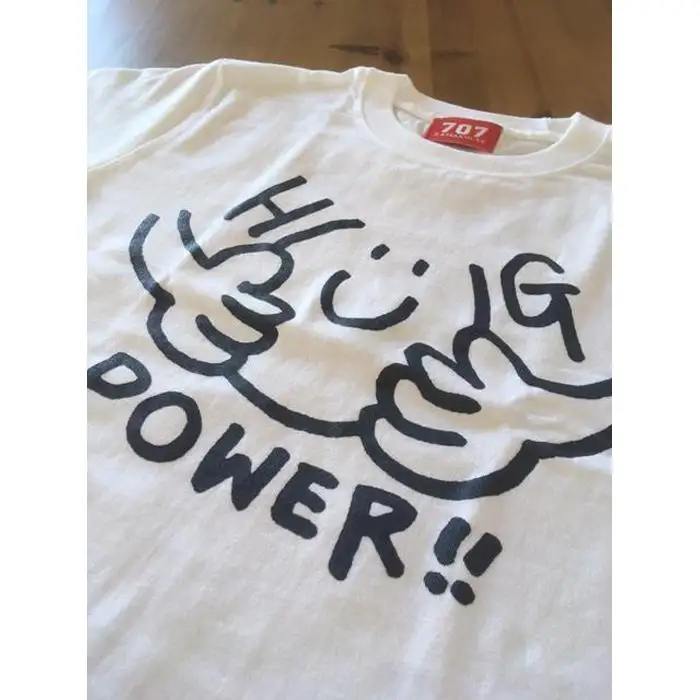 鎌倉ブランドの老舗「KAMAKULAX」の定番オリジナルHUG POWER ! Ｔシャツ【ホワイト】Lサイズ