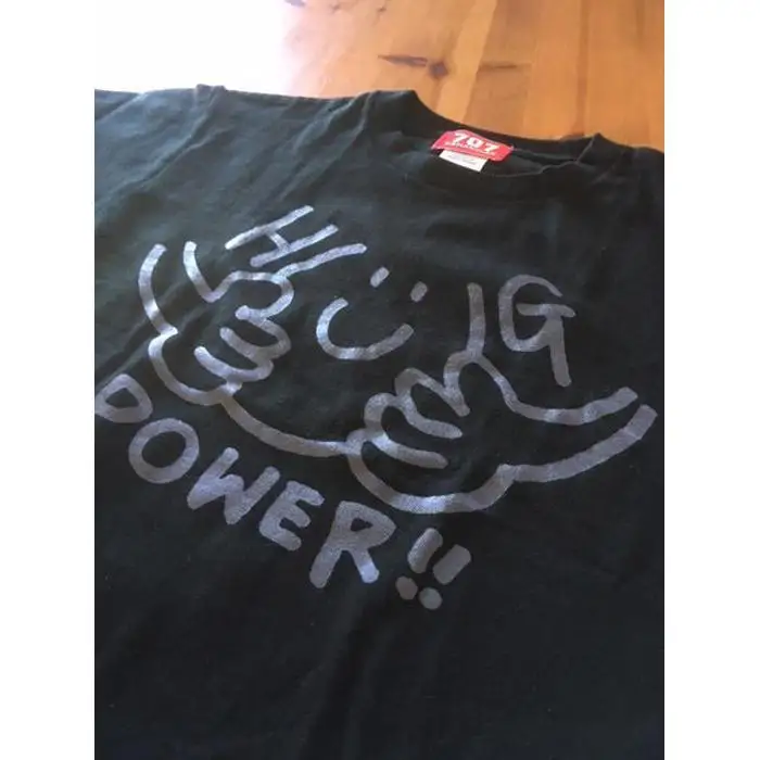 鎌倉ブランドの老舗「KAMAKULAX」の定番オリジナルHUG POWER ! Tシャツ【ブラック】XLサイズ