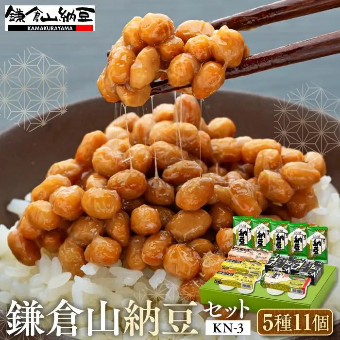 鎌倉山納豆セット　KN-3　【配送不可地域：沖縄県・離島】 | 納豆 セット 小粒納豆 大粒納豆 黒豆納豆 国産 詰め合わせ 人気 おすすめ 無添加 発酵食品 朝食用 ギフト 送料無料 神奈川 鎌倉 納豆