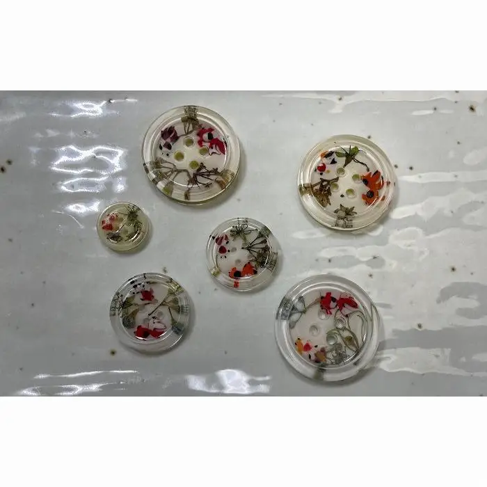 紫陽花と金魚のボタン6個セット