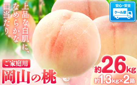 岡山の桃 約2.6kg　白桃