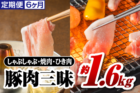 【定期便6ヶ月】まる姫ポーク豚肉三昧 合計約9.6kg|国産 まる姫ポーク 豚肉 定期便 豚肉定期便 肉定期便 6か月定期便｜AK-6