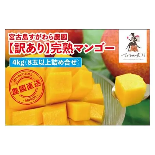 宮古島すがわら農園　【訳あり】完熟マンゴー4kg（8玉以上詰め合わせ）（FR005）