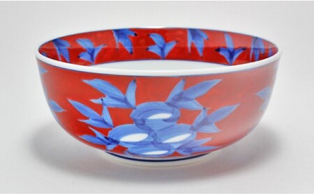 源右衛門窯 赤濃牡丹絵 器 食器 麺鉢 鉢 盛鉢 どんぶり 有田焼 A55-101