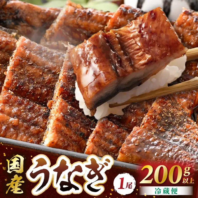 国産 うなぎ 蒲焼き （無頭） 1尾 200g～250g 自家製 こだわり 蒲焼き たれ1個・山椒1個付き 【ウナギ かばやき さんしょう うなぎ ウナギ 鰻 蒲焼き 土用丑の日 食べ物 グルメ 国産 おかず 】 [e29-a001]