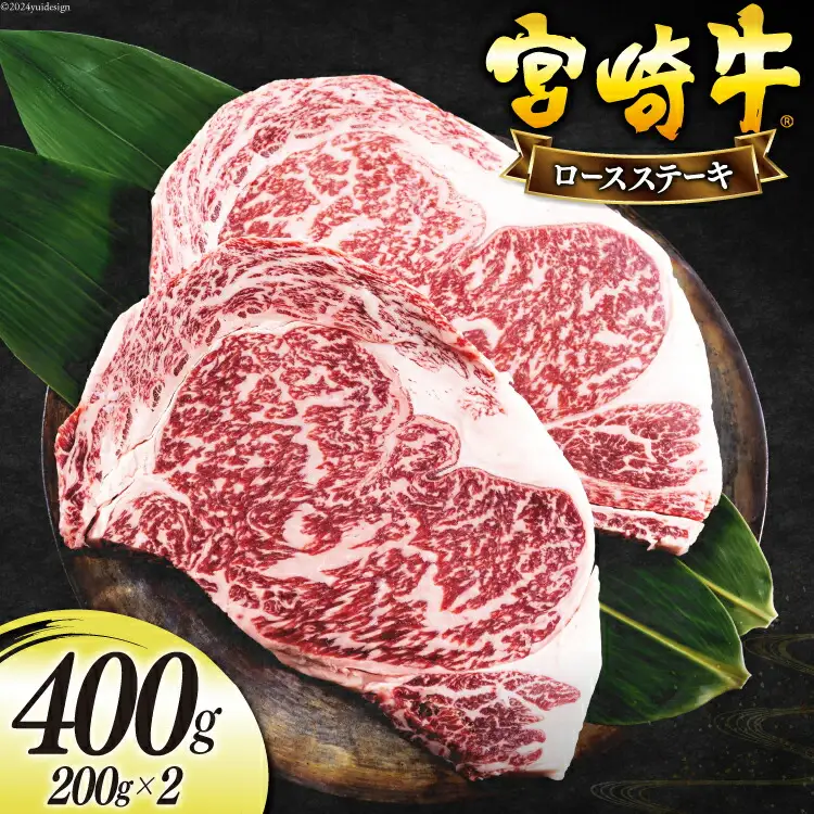 宮崎牛 ロース ステーキ 200g×2 計400g [日本ハムマーケティング 宮崎県 美郷町 31bd0015]