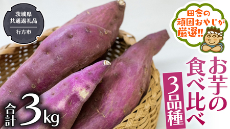 お芋 の 食べ比べ 3品種（3kg）【2026年10月から発送開始】 （茨城県共通返礼品 [さつまいも]：行方市産）