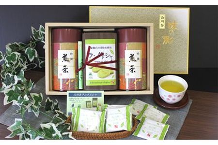 【2607-2613】※菊泉本舗　特選！　ラングドシャ・美濃白川茶２缶詰合せ