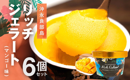 沖永良部島リッチジェラート(マンゴー味)6個セット W009-080u 冷凍 スイーツ