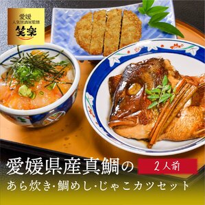 愛媛県産 真鯛のあら炊き 宇和海鯛めし ( 2人前 ）・ じゃこカツ5枚 宇和島風 鯛めし 愛媛 松山 グルメ 魚 じゃこ天風 ごはん【IM004_x】