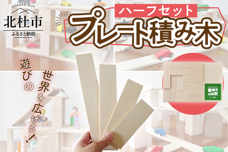 遊びの世界が広がる積み木！プレート積み木ハーフセット [h007]