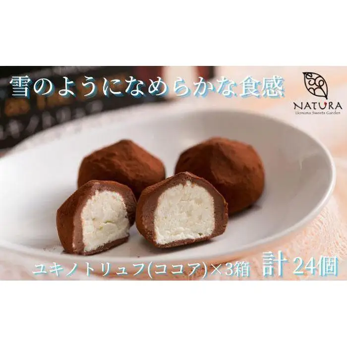 チョコレート ショコラトリュフ ココア スイーツ 生洋菓子  新潟県 南魚沼市 ナトゥーラ 濃厚ひんやり ユキノトリュフ 計3箱