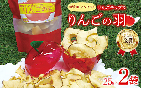 【野菜ソムリエサミット金賞受賞】 りんごの羽（無添加・ノンフライりんごチップス） 2袋セット 『船中農園』 山形県 南陽市 [1850]