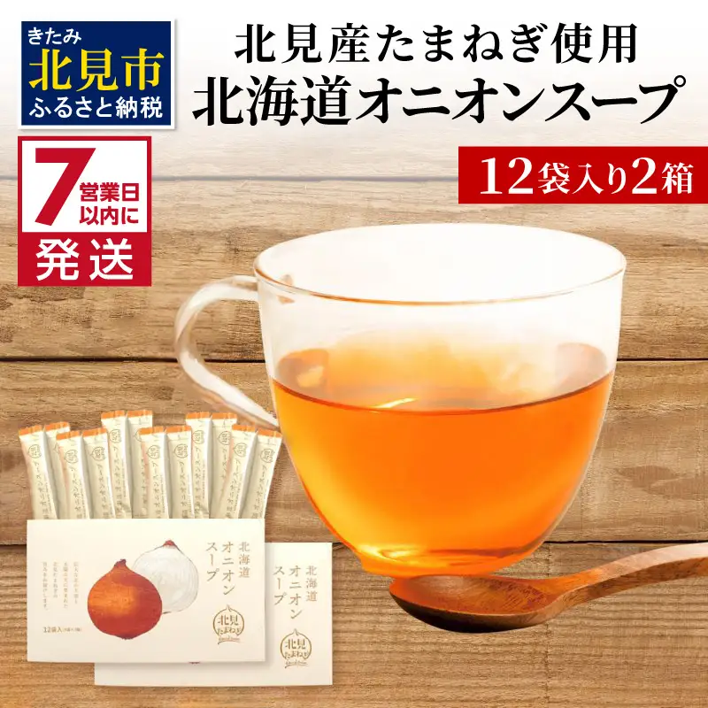 《7営業日以内に発送》大地の恵み北海道オニオンスープ 12袋×2箱 ( スープ オニオンスープ 玉葱 タマネギ たまねぎ 即席 ふるさと納税 )【125-0085】