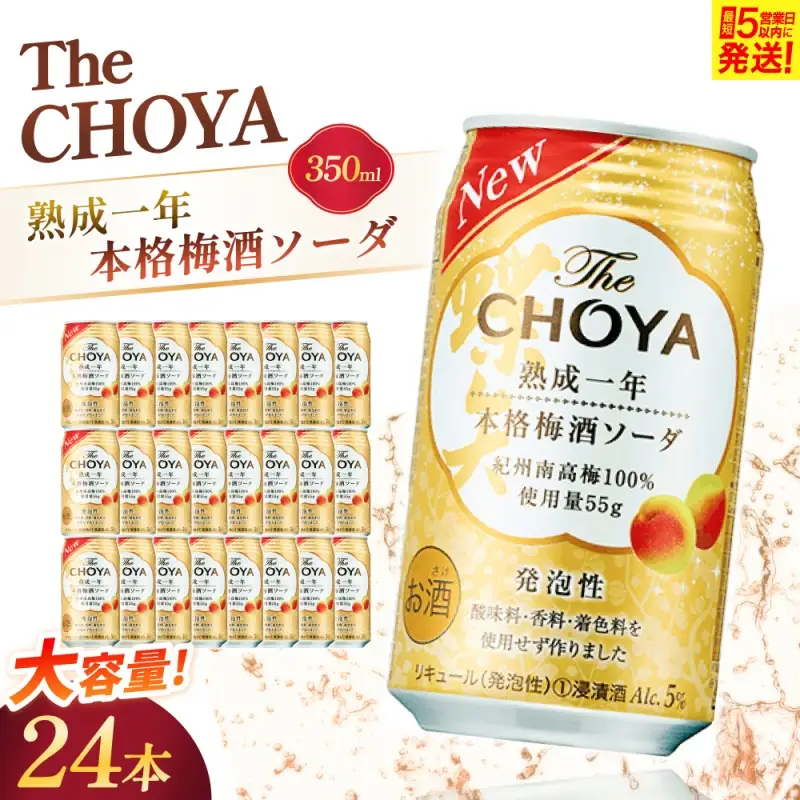 チョーヤ　TheCHOYA熟成一年本格梅酒ソーダ缶 350ml×24本【igge0017】