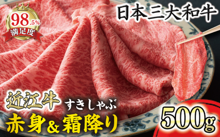 近江牛 すき焼き しゃぶしゃぶ  霜降り 赤身 ミックス 500g 寛閑観 【FR04W】 近江牛 牛肉すき焼き